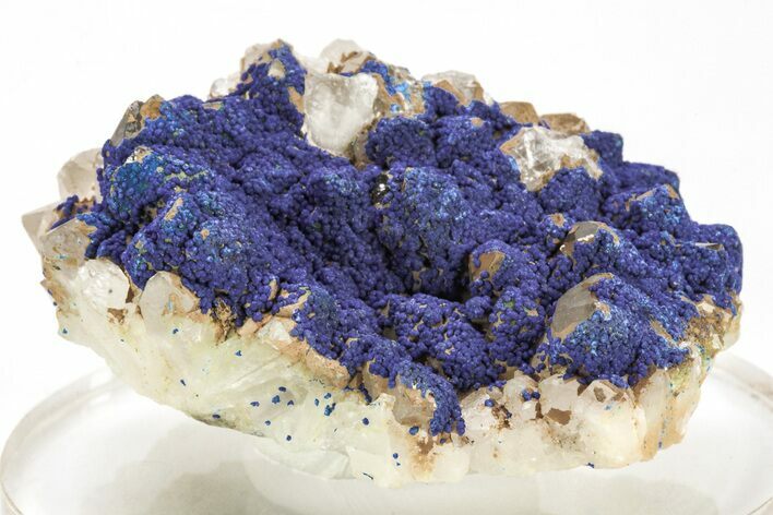 Vivid-Blue Azurite Encrusted Quartz Crystals - China #213817